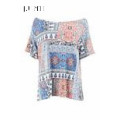 Paisley Print Langarm Oversize Frauen Bluse